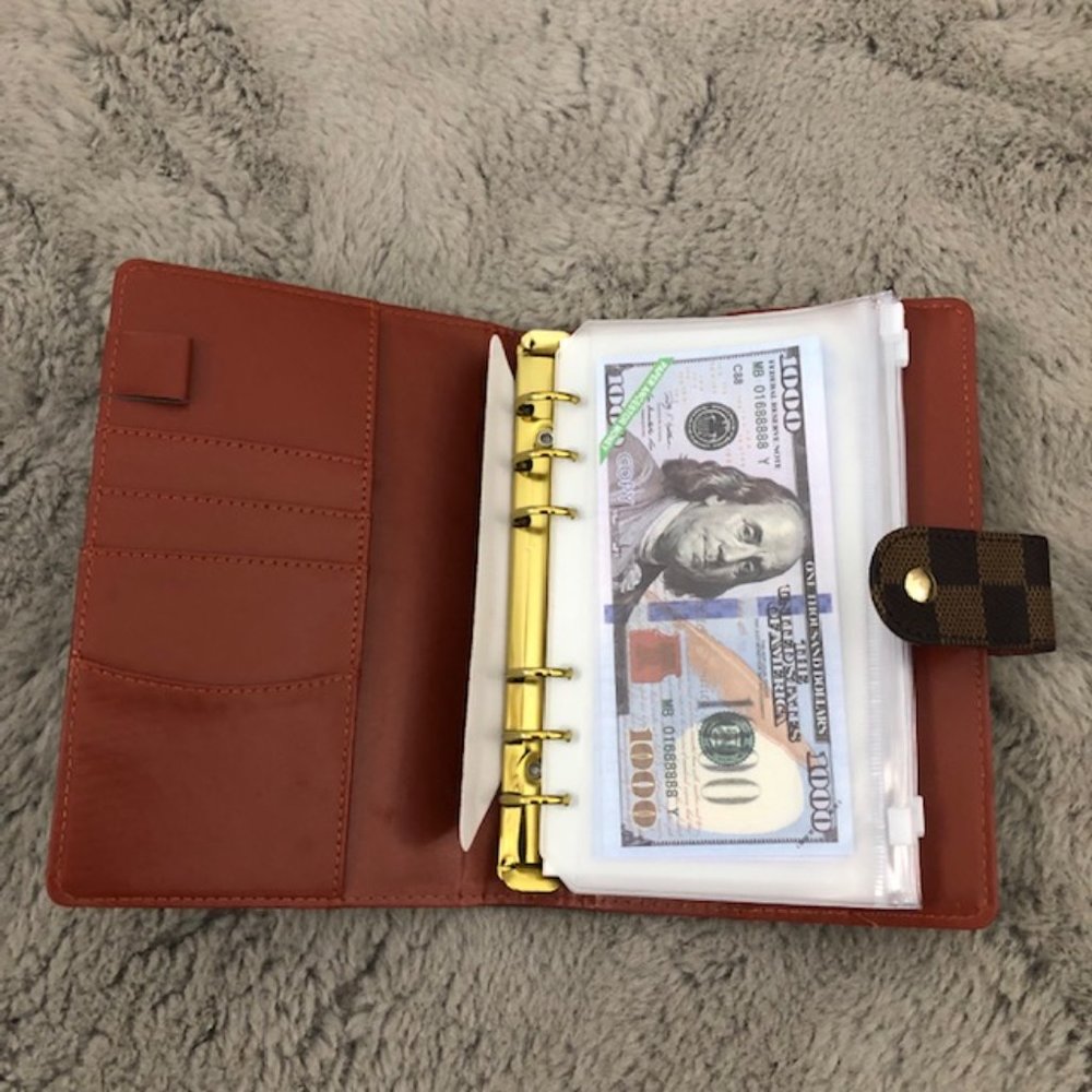 Brown Checkered  A6 Planner Cover - Budget Binder - Picture 3 of 7